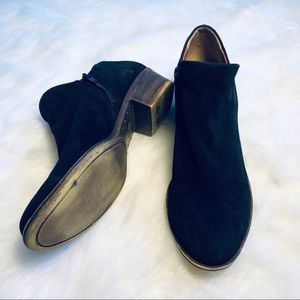 Lucky Brand, Brett Bootie Black Suede Gently Worn